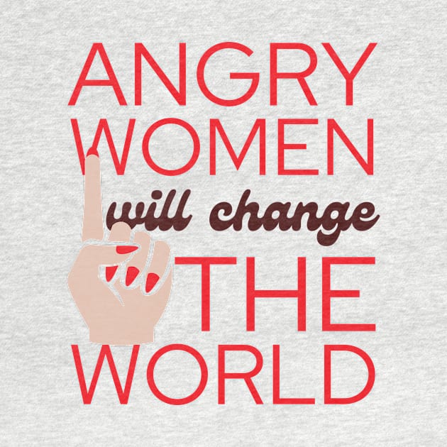 Angry Women Will Change The World Red Nail Polish Design by pingkangnade2@gmail.com